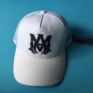 Amiri Embroidered Paint Drip AM Logo Trucker Snapback Cap